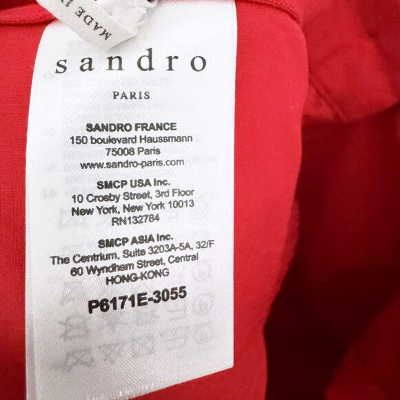 Sandro Red/Rouge Poison Straight Leg Pants (Size 42) - Picture 9 of 11